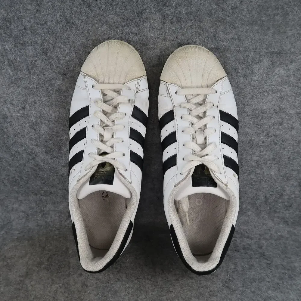 Adidas Shoes Mens 7.5 Superstar Sneakers Casual Lace Up Trainer Lifestyle White